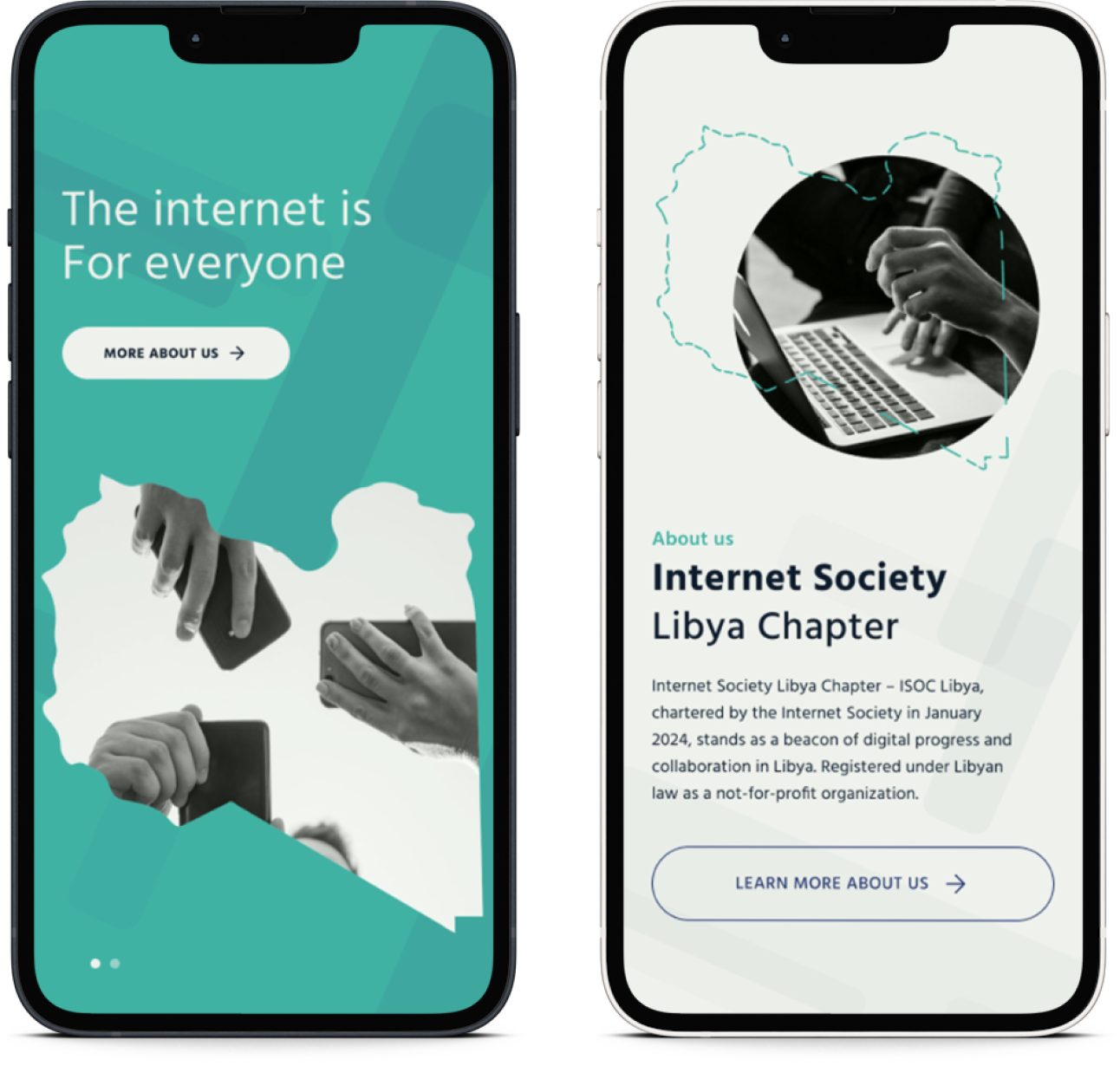 مجتمع الإنترنت في ليبيا (ISOC) 3 Mobile mockup