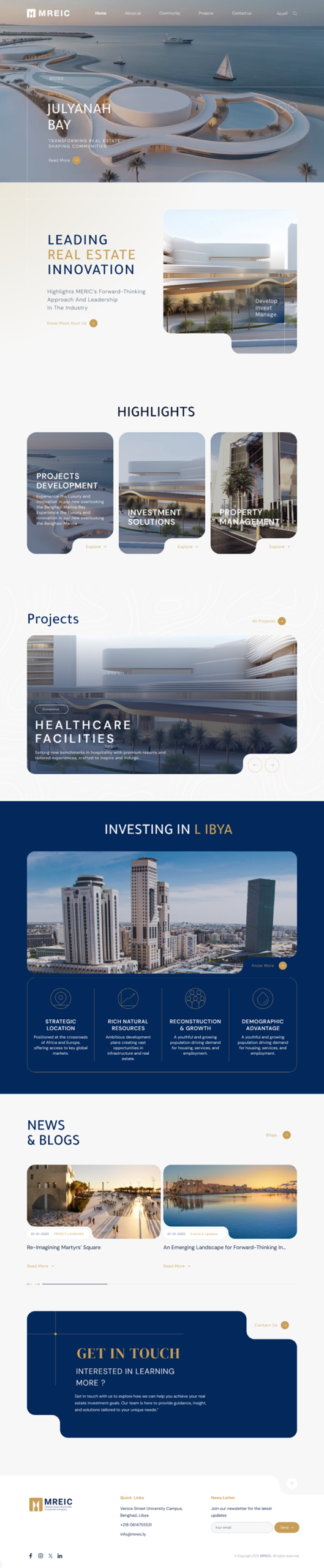 Mreic homepage design